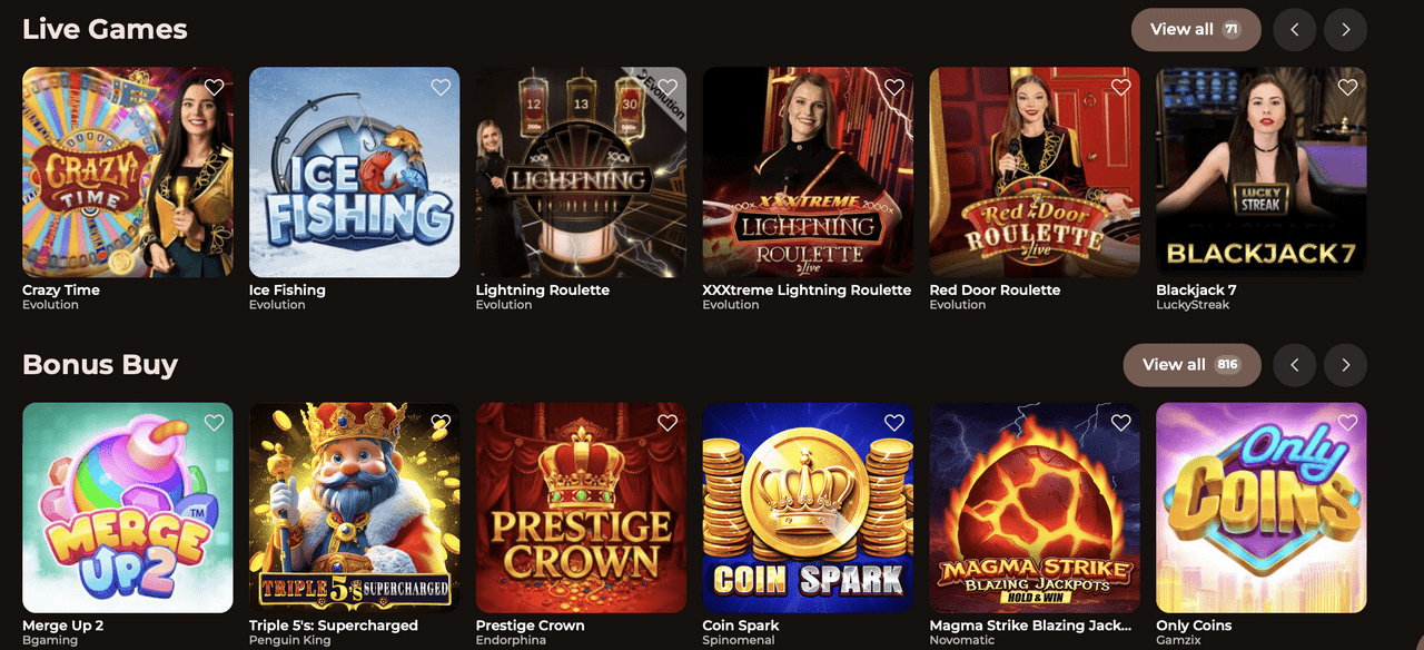 Roulettino Live-Casino – Crazy Time, Lightning Roulette und Blackjack Live-Casino mit Evolution-Tischen und Game-Shows bei Roulettino